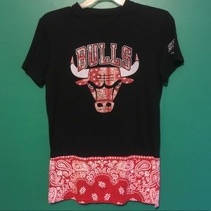 Chicago Bulls NBA Graphic Tee Bandana Print hemm